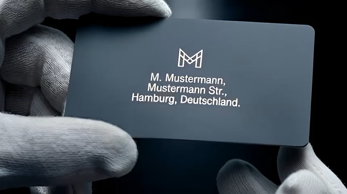 Schwarze Metallvisitenkarte Mattschwarz Edition